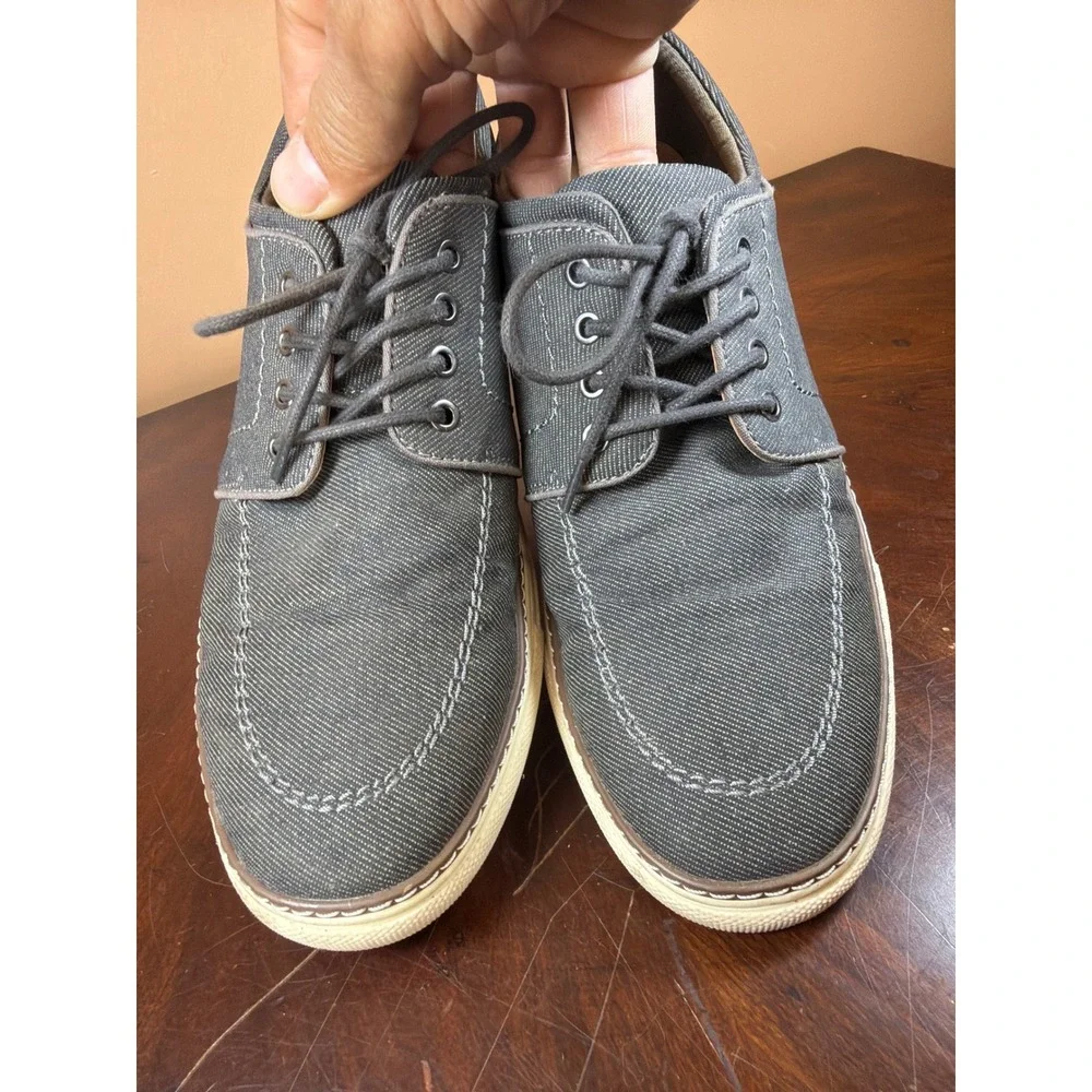 Rye by Hawker Rye Mens Canvas Oxford Shoes‎ Charcoal Gray Moc Toe Sneakers